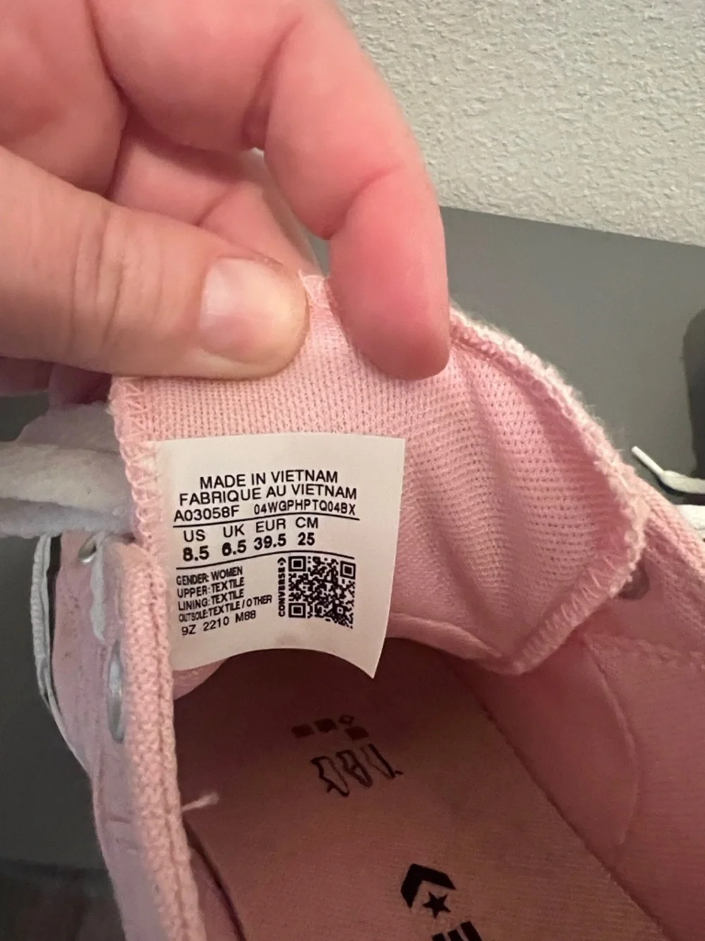 Converse Low Top Canvas Sneakers in Pink and White - Picture 2 of 5